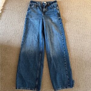 ZARA wide leg dark wash jeans